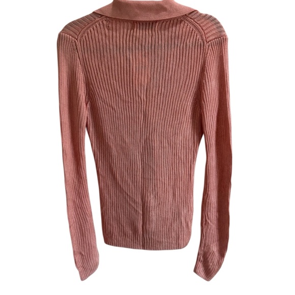 Mango Polo Neck Ribbed Cardigan Salmon / Size M / NWT - Picture 14 of 14
